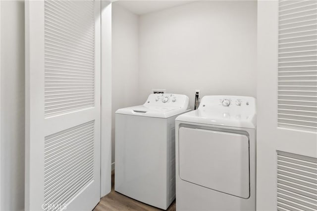 419 N Chandler Ave Unit 520, Monterey Park, CA 91754 - washroom featuring independent washer and dryer and wood finished floors