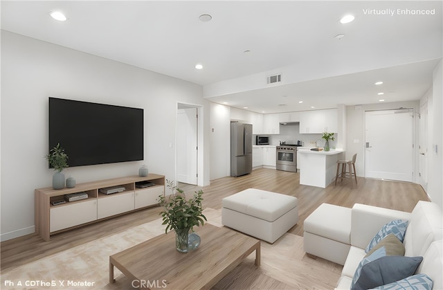 419 N Chandler Ave Unit 520, Monterey Park, CA 91754 - living area featuring light wood-type flooring and recessed lighting