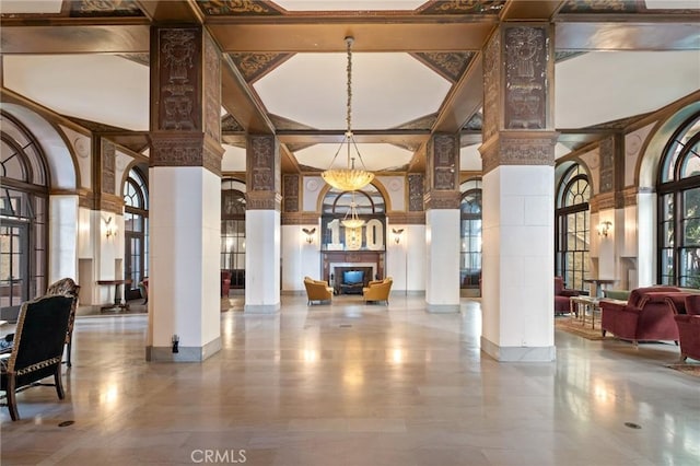 455 E Ocean Blvd Unit 911, Long Beach, CA 90802 - lobby with a towering ceiling and coffered ceiling