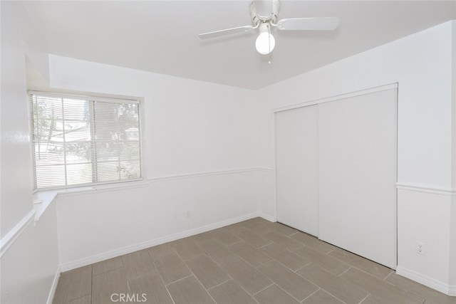 44105 Acacia St, Lancaster, CA 93535 - unfurnished bedroom featuring a closet and ceiling fan