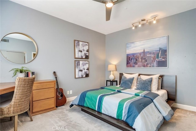 2155 Chandler Dr, Tustin, CA 92782 - bedroom featuring light carpet and ceiling fan