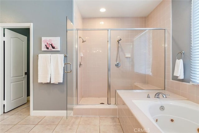 2155 Chandler Dr, Tustin, CA 92782 - full bath with a whirlpool tub, tile patterned flooring, and a shower stall