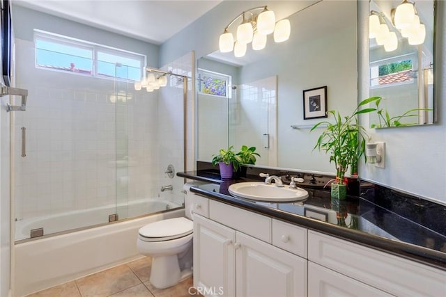 2155 Chandler Dr, Tustin, CA 92782 - bathroom with vanity, tile patterned floors, and shower / bath combination with glass door