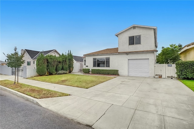 112 E Central Ave, San Gabriel, CA 91776 - traditional-style home featuring stucco siding, concrete driveway, a garage, and a gate
