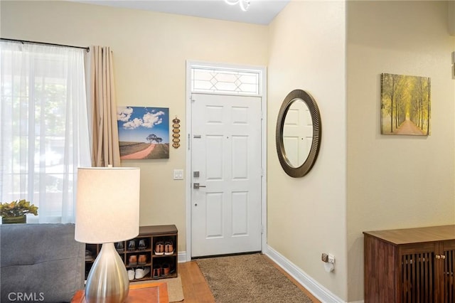 2635 Sunshine Valley Ct, Simi Valley, CA 93063 - entrance foyer with baseboards and wood finished floors