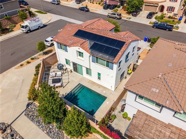 4360 Rima Dr, Fontana, CA 92336 - aerial view of property and surrounding area with a pool