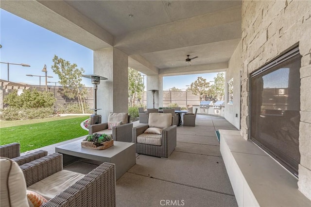 1544 Big Bnd, Beaumont, CA 92223 - view of patio / terrace featuring outdoor lounge area, outdoor dining area, and ceiling fan