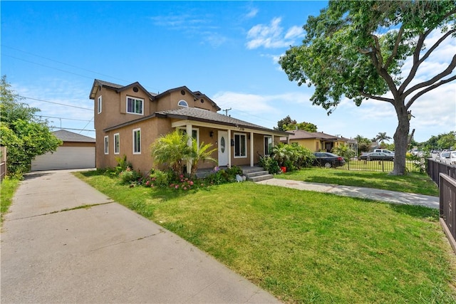 2730 Hayes Ave, Long Beach, CA 90810 - view of front facade with stucco siding and a detached garage