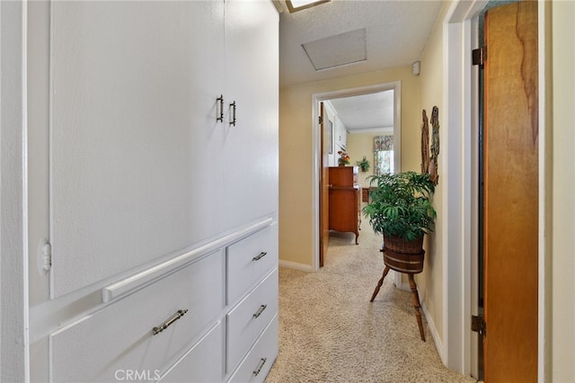 12429 Baker Ave, Chino, CA 91710 - hall featuring attic access and light carpet
