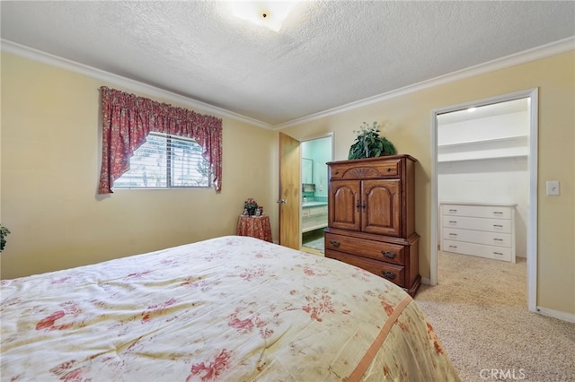 12429 Baker Ave, Chino, CA 91710 - bedroom with ornamental molding, a textured ceiling, and light colored carpet