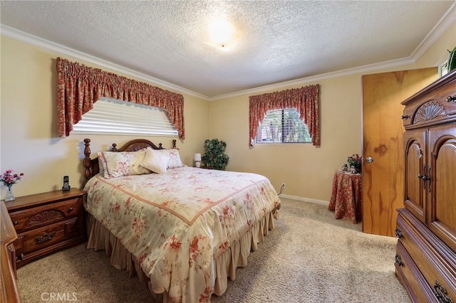 12429 Baker Ave, Chino, CA 91710 - carpeted bedroom with multiple windows, crown molding, and a textured ceiling