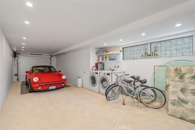 417 Sunset Ave Unit 1.2, Venice, CA 90291 - garage with separate washer and dryer and recessed lighting