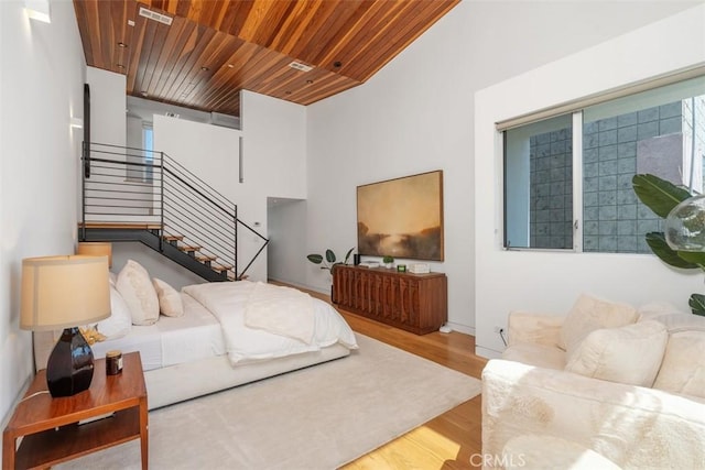 417 Sunset Ave Unit 1.2, Venice, CA 90291 - bedroom with wooden ceiling and wood finished floors
