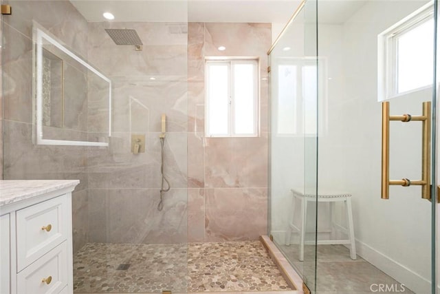 23500 Lloyd Houghton Pl, Newhall, CA 91321 - bathroom featuring a walk in shower and vanity