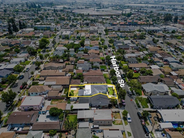 5021 Harbor St, Commerce, CA 90040 - aerial view of residential area with property parcel outlined