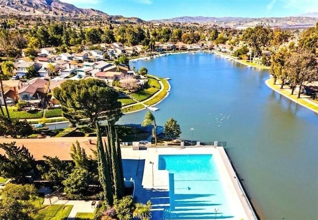 1068 Border Ave, Corona, CA 92882 - drone / aerial view of a water and mountain view and a pool