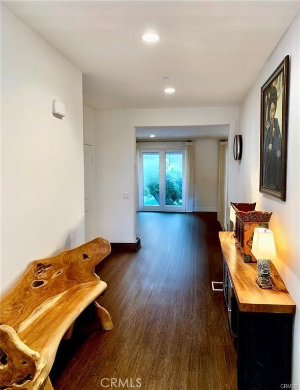28667 Clearview St, Murrieta, CA 92563 - corridor featuring dark wood-type flooring and recessed lighting