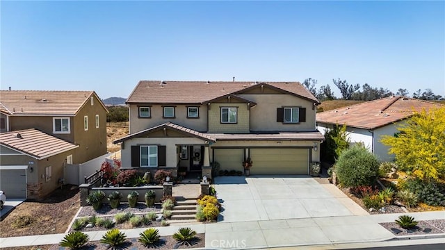 28667 Clearview St, Murrieta, CA 92563 - traditional-style home with a garage, stucco siding, concrete driveway, and a tiled roof