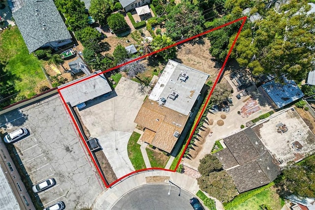 1553 Dennis Pl, West Covina, CA 91790 - aerial overview of property's location featuring property boundaries highlighted
