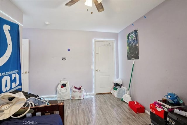 12671 Shorewood Ln, Victorville, CA 92392 - home office featuring wood finished floors and a ceiling fan