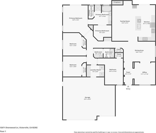 12671 Shorewood Ln, Victorville, CA 92392 - view of floor plan / room layout