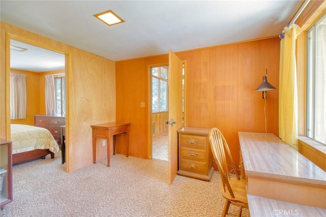 960 Snowbird Rd, Wrightwood, CA 92397 - carpeted bedroom with multiple windows and wooden walls