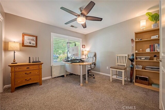 3486 Cascade Creek Ave, Merced, CA 95340 - office space with a ceiling fan and carpet