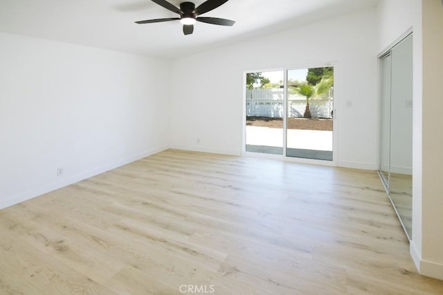 14163 Wimbleton Dr, Victorville, CA 92395 - spare room with light wood finished floors and ceiling fan
