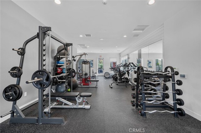 10554 Cannon Dr, Rancho Cucamonga, CA 91730 - exercise room featuring recessed lighting and baseboards