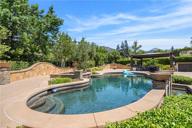 949 Moody Pl, Claremont, CA 91711 - swimming pool with a patio area and a mountain view