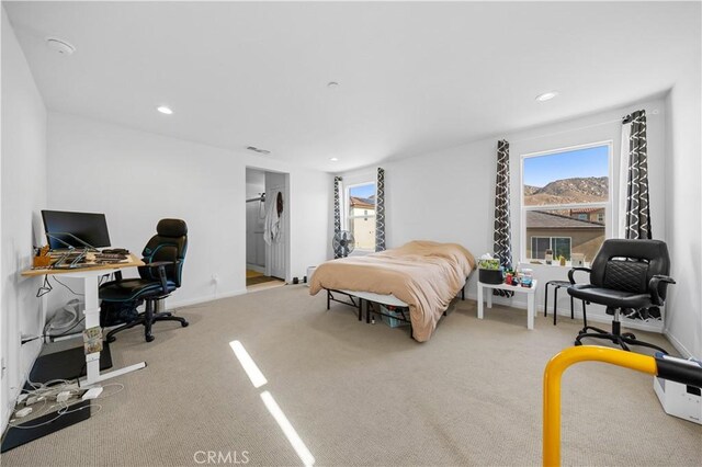 20225 Breeze Blooms Dr, Riverside, CA 92507 - bedroom featuring carpet flooring, multiple windows, an office area, and recessed lighting