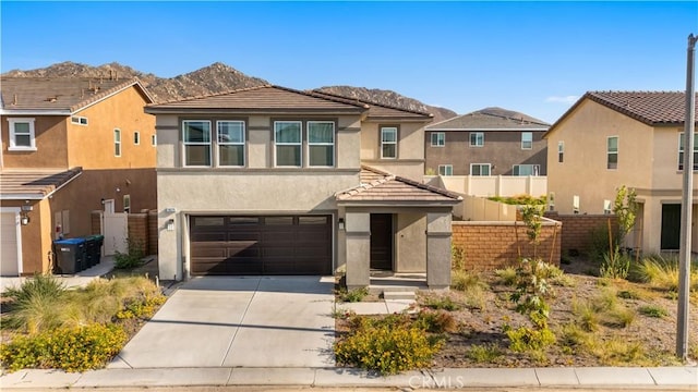 20225 Breeze Blooms Dr, Riverside, CA 92507 - view of front facade with a tiled roof, concrete driveway, an attached garage, and stucco siding