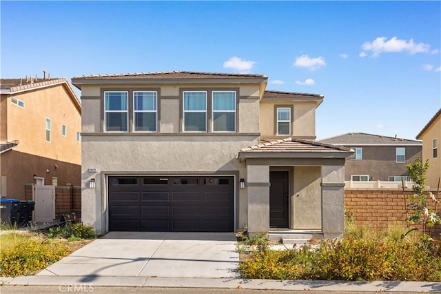 20225 Breeze Blooms Dr, Riverside, CA 92507 - view of front of home featuring driveway, stucco siding, an attached garage, and a tiled roof