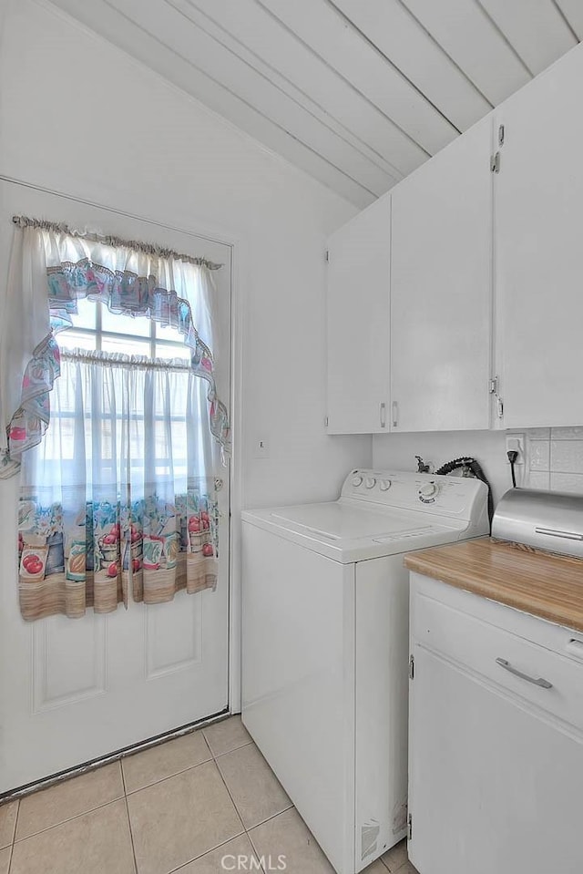 17109 E Orkney St, Azusa, CA 91702 - laundry room featuring cabinet space, light tile patterned floors, and washing machine and clothes dryer