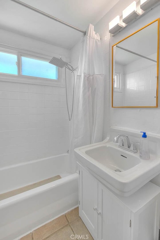 17109 E Orkney St, Azusa, CA 91702 - bathroom with shower / tub combo, vanity, and tile patterned floors