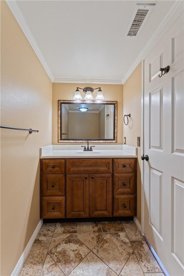 2547 Orange Ave Unit D, Costa Mesa, CA 92627 - bathroom with crown molding and vanity