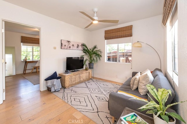 1186 Buelah Ave, City Terrace, CA 90063 - living room with hardwood / wood-style flooring and ceiling fan