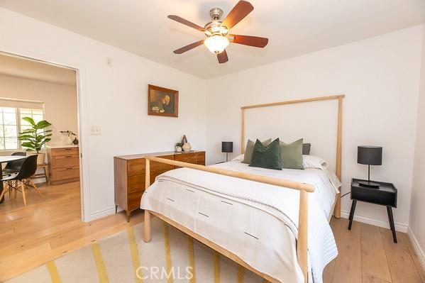 1186 Buelah Ave, City Terrace, CA 90063 - bedroom with light wood-style floors and ceiling fan