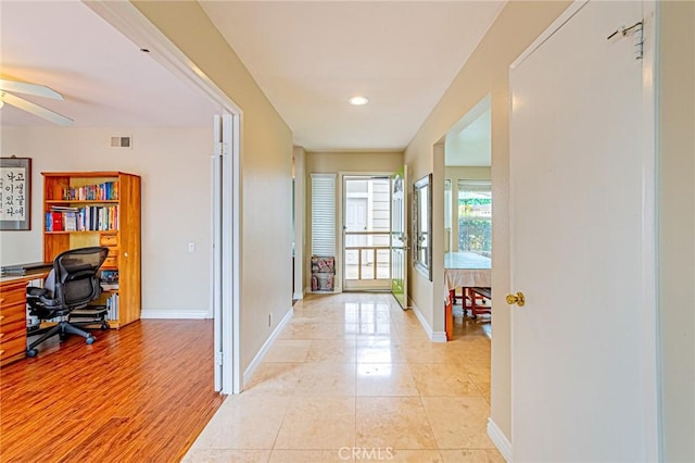 25312 Cassandra Ct, Mission Viejo, CA 92691 - hallway featuring a desk, recessed lighting, and light tile patterned floors