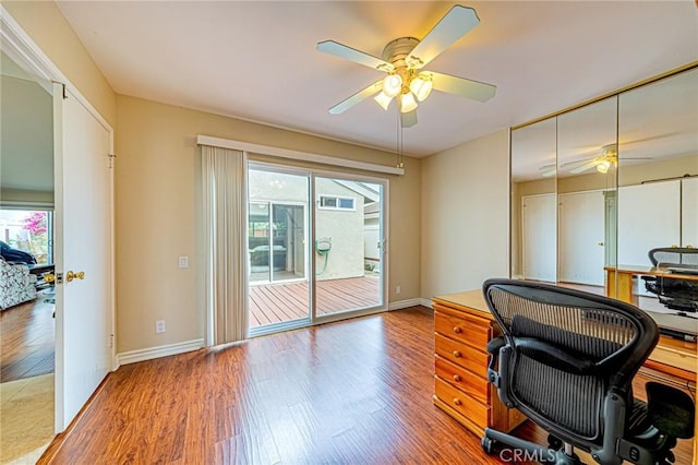 25312 Cassandra Ct, Mission Viejo, CA 92691 - office featuring ceiling fan, plenty of natural light, and wood finished floors