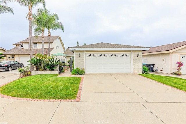 25312 Cassandra Ct, Mission Viejo, CA 92691 - view of front facade with a garage, a front yard, and concrete driveway