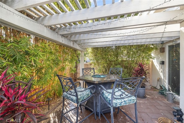 56 Ashbrook, Irvine, CA 92604 - view of patio featuring outdoor dining area and a pergola