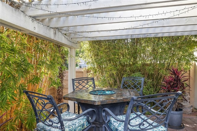 56 Ashbrook, Irvine, CA 92604 - view of patio / terrace featuring outdoor dining area and a pergola