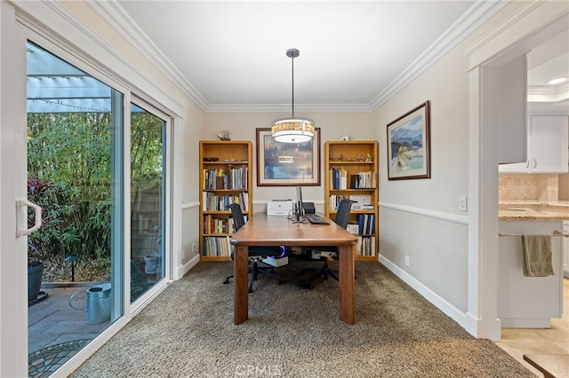 56 Ashbrook, Irvine, CA 92604 - office area with light colored carpet and crown molding