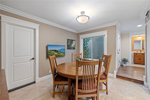 56 Ashbrook, Irvine, CA 92604 - dining area with ornamental molding and light tile patterned flooring
