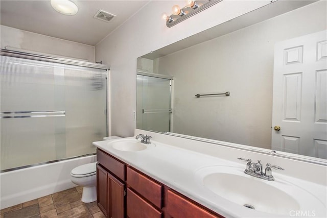 1802 Pummelo Dr, Redlands, CA 92374 - bathroom with double vanity and bath / shower combo with glass door