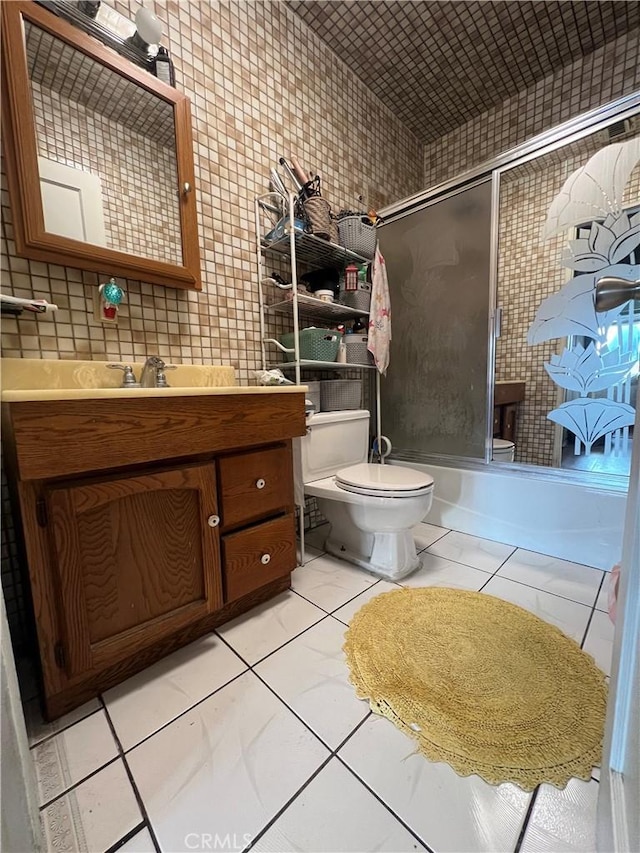 2200 Ximeno Ave, Long Beach, CA 90815 - bathroom featuring vanity, shower / bath combination with glass door, and tile patterned floors