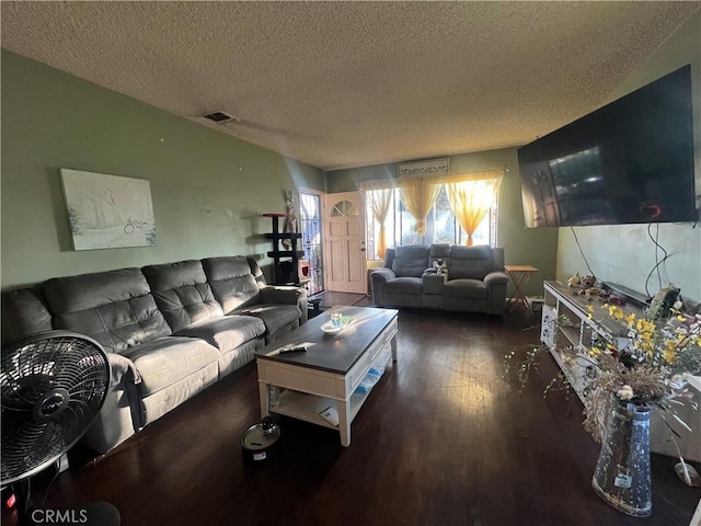 2200 Ximeno Ave, Long Beach, CA 90815 - living room featuring a textured ceiling and wood finished floors