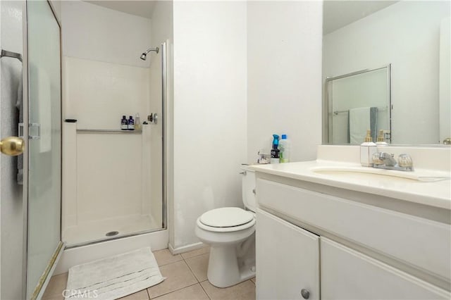 2508 Starbrite Ave, Rosamond, CA 93560 - bathroom featuring a shower stall, vanity, and tile patterned floors
