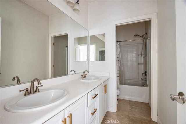 45118 Riverstone Ct, Temecula, CA 92592 - full bathroom featuring double vanity,  shower combination, and tile patterned flooring